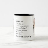 Tasse 2 Couleurs Shetland Sheepdog Sheltie Art Cadeaux (Centre)