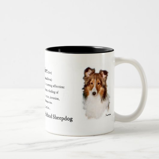 Tasse 2 Couleurs Shetland Sheepdog Sheltie Art Cadeaux (Droit)