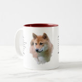 Tasse 2 Couleurs Shiba Inu (Devant gauche)