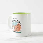 Tasse 2 Couleurs Shiba Inu Art : Juste un Shiba Lying Low (Devant gauche)
