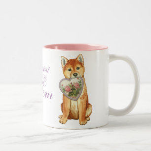 Tasse 2 Couleurs Shiba Inu Heart Maman