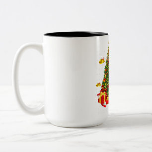Tasse 2 Couleurs Shih Tzu — Arbre lumineux de Noël Père Noël Xmas