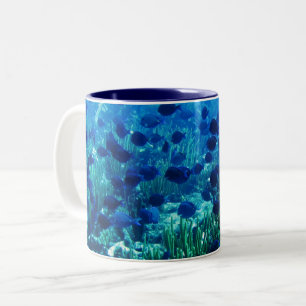Tasse 2 Couleurs Shoal of Blue Discus Fish