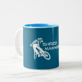 Tasse 2 Couleurs Shred Mammoth Lakes California Mountain Biking (Devant gauche)