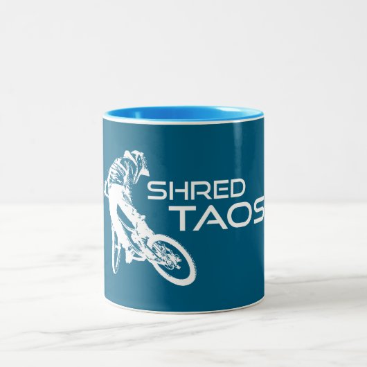 Tasse 2 Couleurs Shred Taos New Mexico Mountain Biking (Centre)