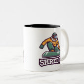 Tasse 2 Couleurs Shred University Snowboard (Devant droit)