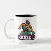 Tasse 2 Couleurs Shred University Snowboard (Gauche)