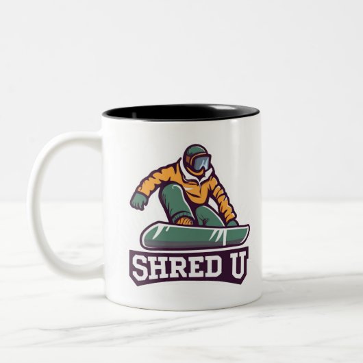 Tasse 2 Couleurs Shred University Snowboard (Gauche)