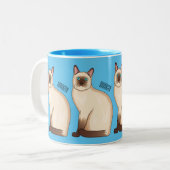 Tasse 2 Couleurs Siamese cat cartoon (Devant gauche)