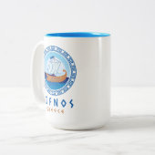 Tasse 2 Couleurs Sifnos, Grèce Design de navires grecs (Devant gauche)