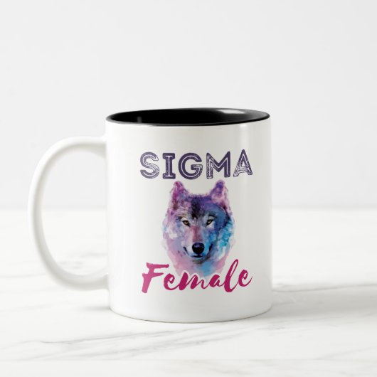 Tasse 2 Couleurs Sigma Female Wolf Lone Loner meme (Gauche)
