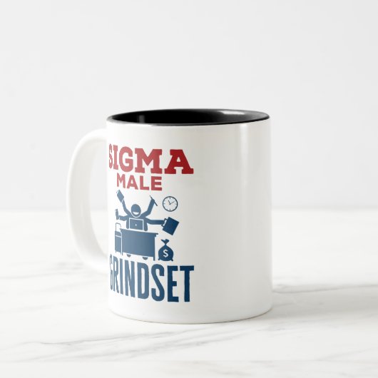 Tasse 2 Couleurs Sigma Homme Grindset Hustle Coworker Culture (Devant gauche)