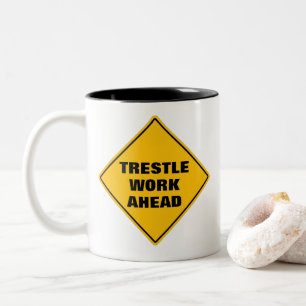 Tasse 2 Couleurs Signal de travail de route jaune de la prudence tr