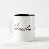 Tasse 2 Couleurs Signature Abraham Lincoln (Devant gauche)