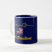 Tasse 2 Couleurs Signature du Président Barack Obama (Devant gauche)