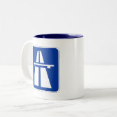 Tasse 2 Couleurs Signe allemand d'autoroute (Devant gauche)