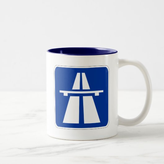 Tasse 2 Couleurs Signe allemand d'autoroute (Droit)