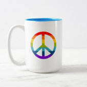 Tasse 2 Couleurs Signe de paix arc-en-ciel (Gauche)