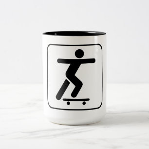 TASSE 2 COULEURS SIGNE DE PLANIFICATEUR NOIR ET BLANC
