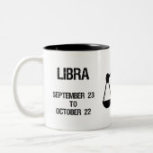 Tasse 2 Couleurs Signe de zodiaque de Balance ("l'échelle") (Gauche)