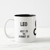Tasse 2 Couleurs Signe de zodiaque de Lion ("le lion") (Gauche)