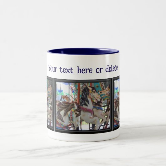 Tasse 2 Couleurs Silent Prancers Carousel Horses Personalized  (Centre)