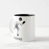 Tasse 2 Couleurs Silhouette courante d'homme (Devant gauche)