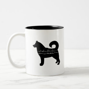 Tasse 2 Couleurs Silhouette d'Alaska de maman de Klee Kai
