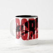 Tasse 2 Couleurs Silhouette de border collie (Devant gauche)