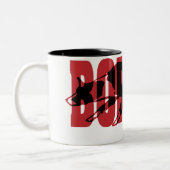 Tasse 2 Couleurs Silhouette de border collie (Gauche)