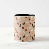 Tasse 2 Couleurs Silhouette de chat (Centre)