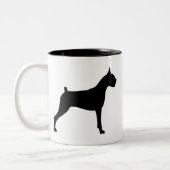 Tasse 2 Couleurs Silhouette de chien de boxeur (Gauche)