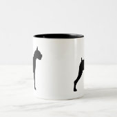 Tasse 2 Couleurs Silhouette de chien de boxeur (Centre)