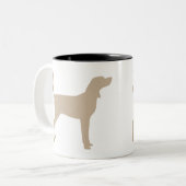 Tasse 2 Couleurs Silhouette de Coonhound (bronzez) (Devant gauche)