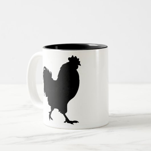 Tasse 2 Couleurs Silhouette de coq (Devant gauche)