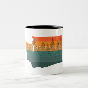 Tasse 2 Couleurs Silhouette de l'arbre de Washington State