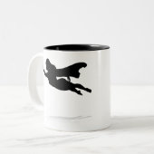 Tasse 2 Couleurs Silhouette de super héros de femme (Devant gauche)