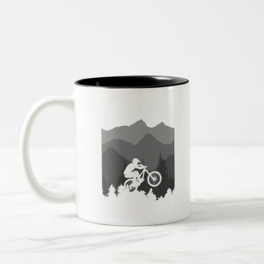 Tasse 2 Couleurs Silhouette de VTT pour le fanatique du MTB (Gauche)