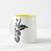 Tasse 2 Couleurs Silhouette des fleurs hawaïennes (Devant gauche)