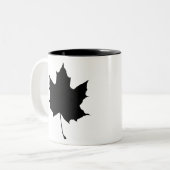 Tasse 2 Couleurs Silhouette d'une feuille d'érable (Devant gauche)