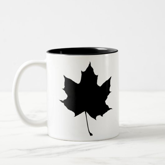Tasse 2 Couleurs Silhouette d'une feuille d'érable (Gauche)