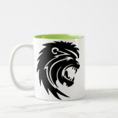 Tasse 2 Couleurs Silhouette fraîche de lion d'hurlement (Gauche)