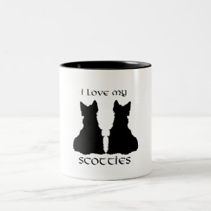 Tasse 2 Couleurs Silhouette J'adore Mes Scotties