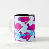 Tasse 2 Couleurs Silhouette Rabbit chinois Année Zodiac Anniversair (Devant gauche)