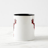 Tasse 2 Couleurs Silhouette rouge noire de cerf (Centre)