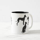 Tasse 2 Couleurs Silhouettes italiennes Greyhound (Devant droit)