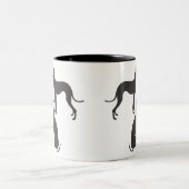 Tasse 2 Couleurs Silhouettes italiennes Greyhound (Centre)