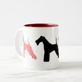 Tasse 2 Couleurs Silhouettes/ombres de terriers de Fox de fil (Devant gauche)