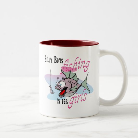 Tasse 2 Couleurs Silly Boys Fishing is For Girls Fishing TS (Droit)