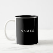 Tasse 2 Couleurs Simple Black Custom Ajouter Votre Nom Élégant (Gauche)